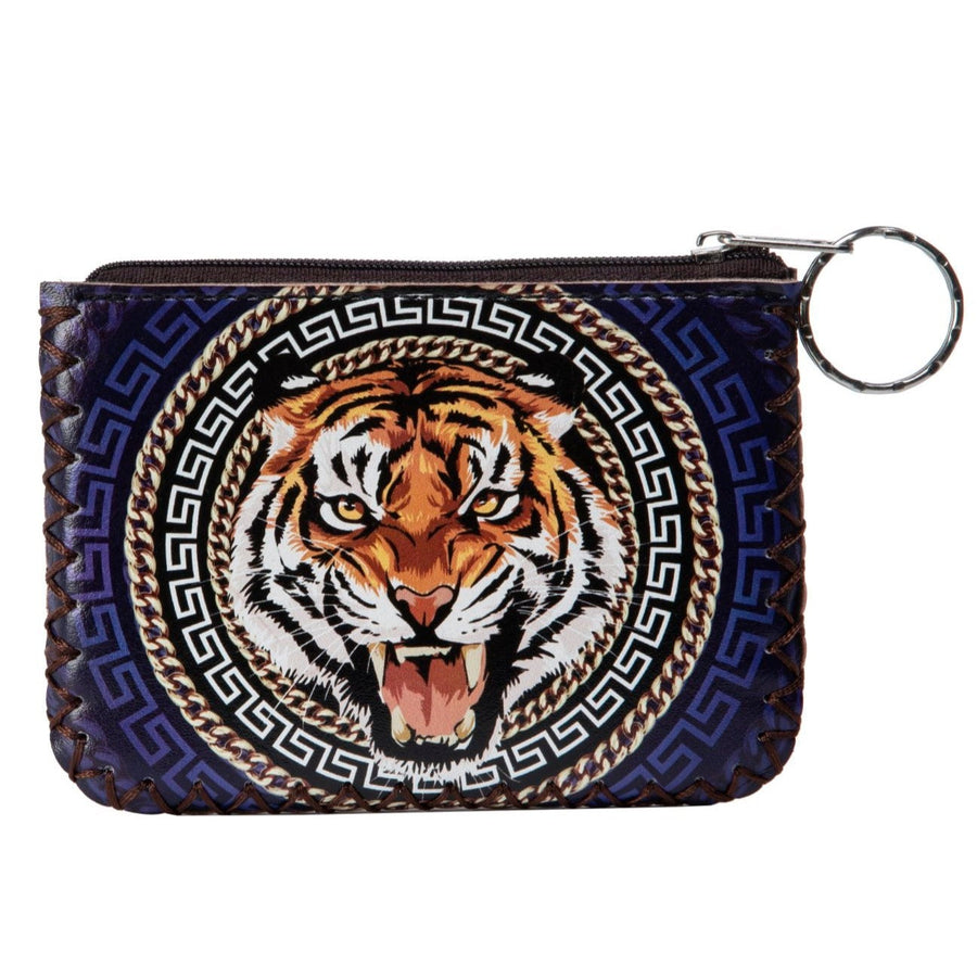 Tiger Head Print Hand-Stitched Coin Purse HB0665 - No. 186