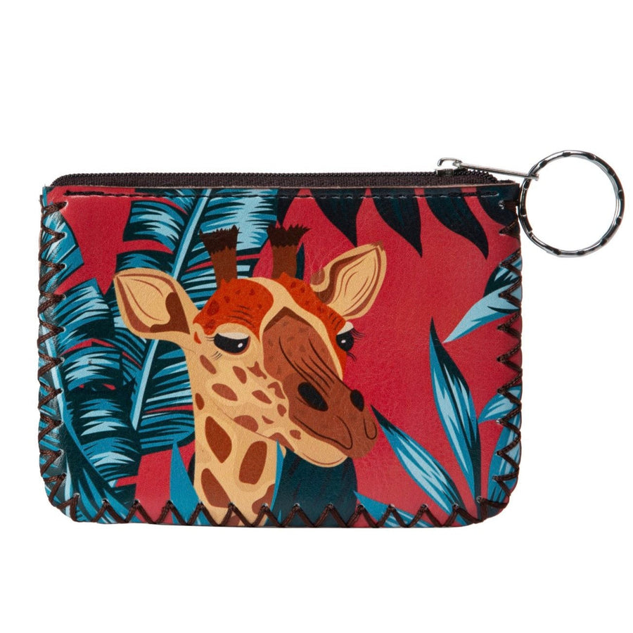 Floral Giraffe Print Hand-Stitched Coin Purse HB0665 - No. 188