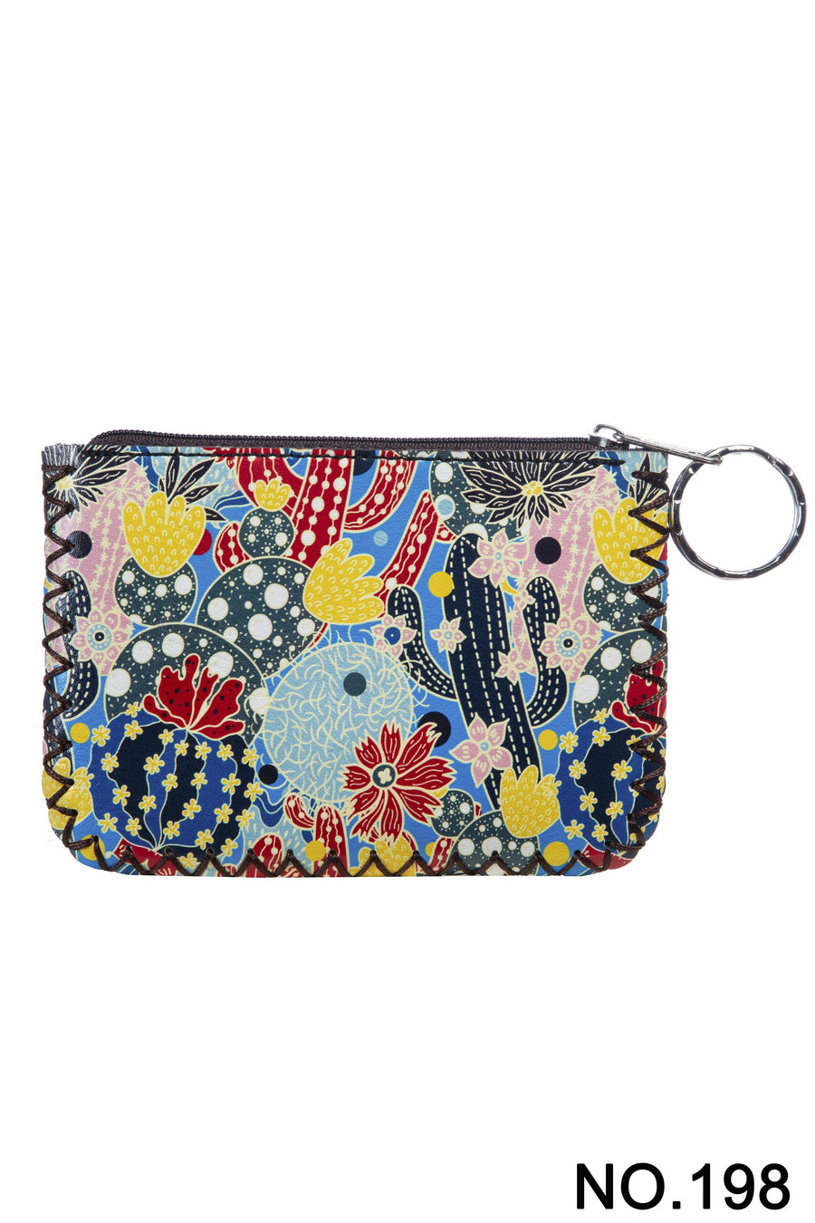 Cactus Print Hand-Stitched Coin Purse HB0665 - No. 198