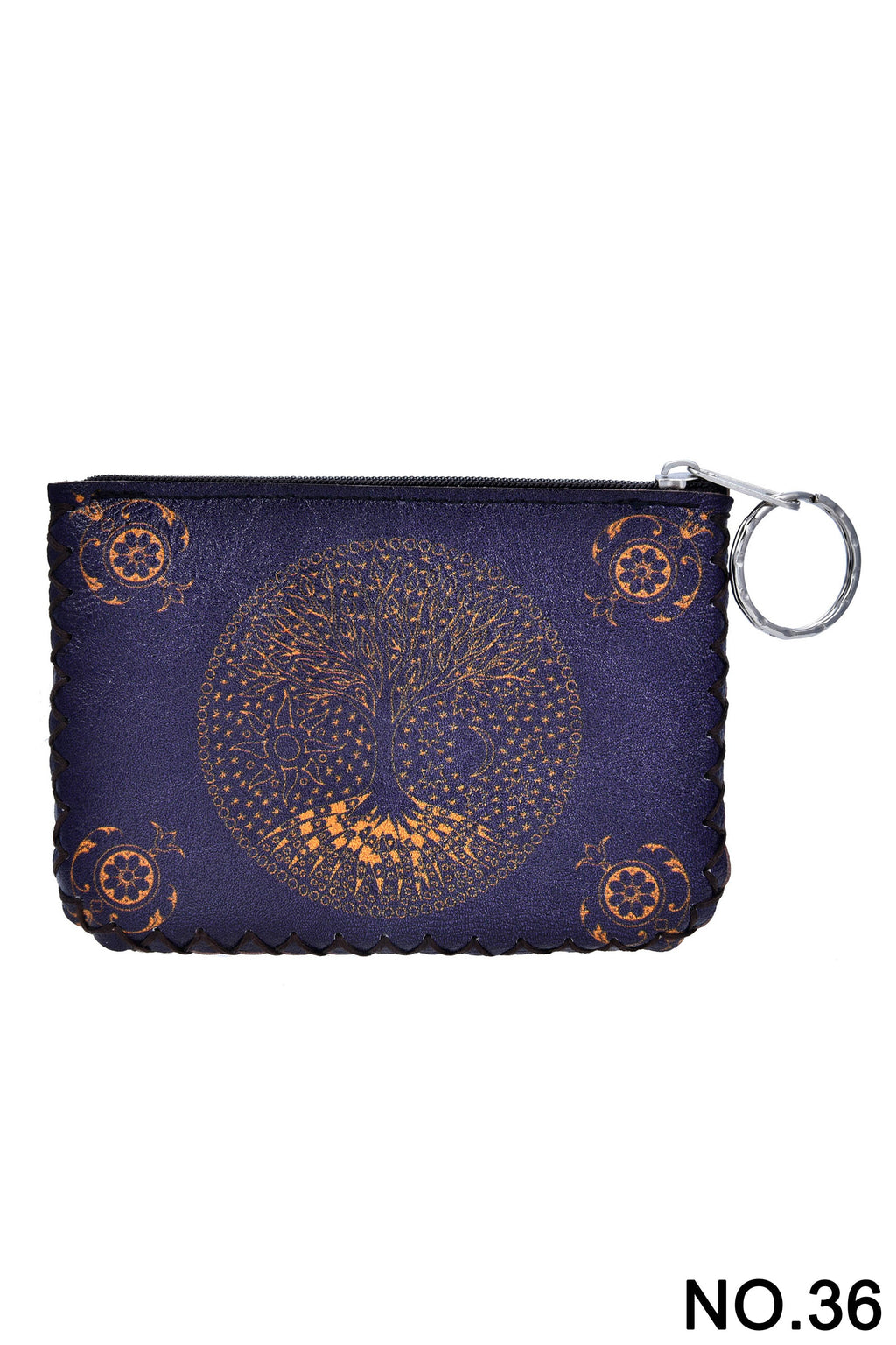 Tree Of Life Print Hand Stitch Coin Purse HB0665 - NO.36
