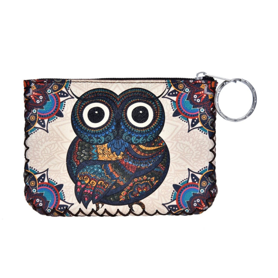 Owl Print Hand-Stitched Coin Purse HB0665 - No. 38