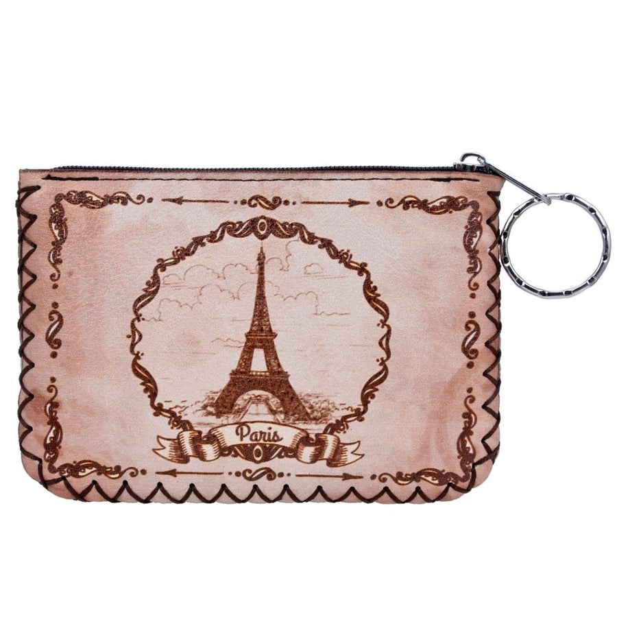Eiffel Tower Print Hand-Stitched Coin Purse HB0665 - No. 47