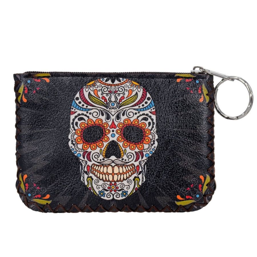 Skull Candy Print Hand-Stitched Coin Purse HB0665 - No. 58