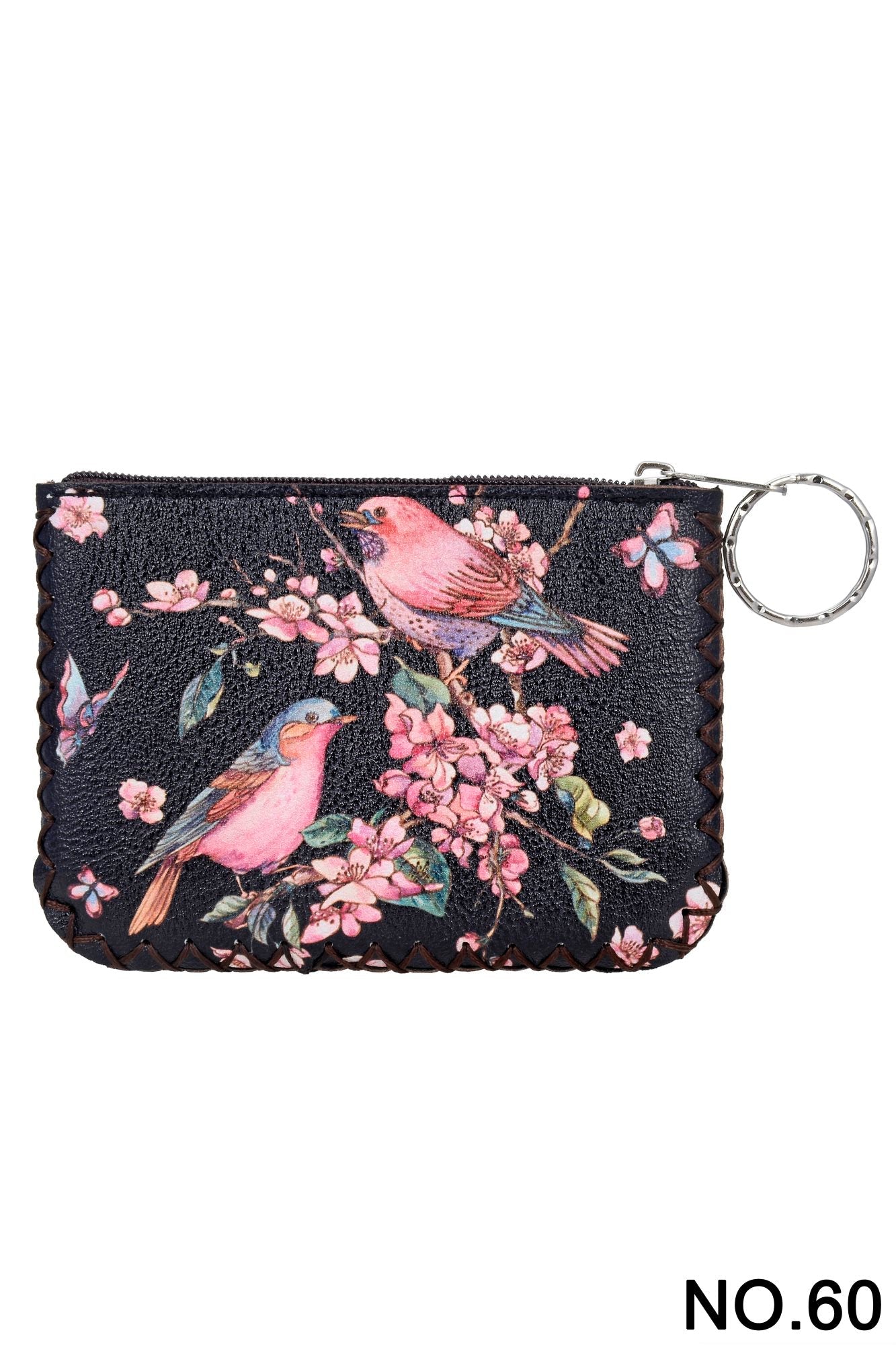Cuckoo Birds Print Hand Stitch Coin Purse HB0665 - NO.60