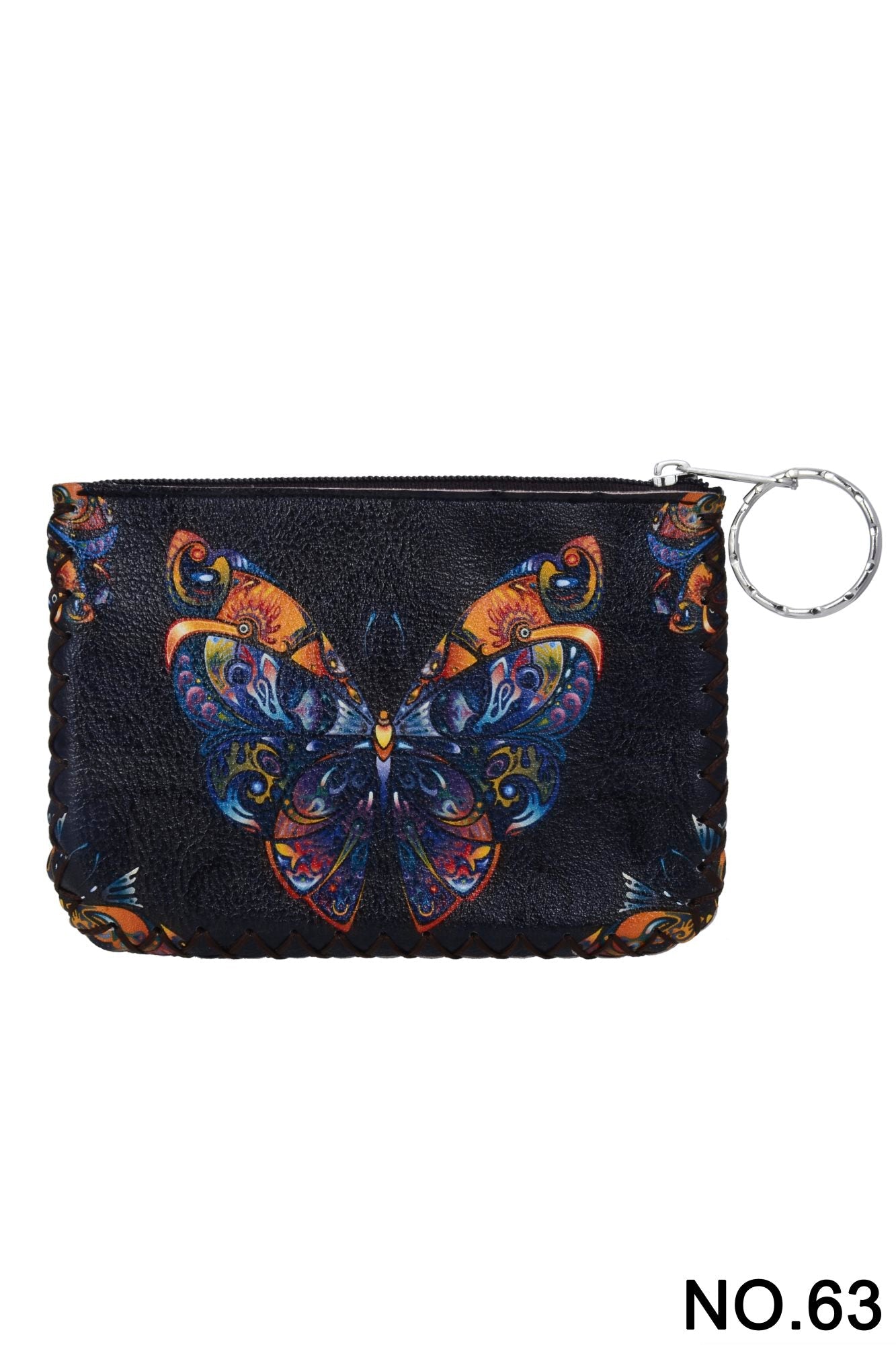 Butterfly Print Hand Stitch Coin Purse HB0665 - NO.63