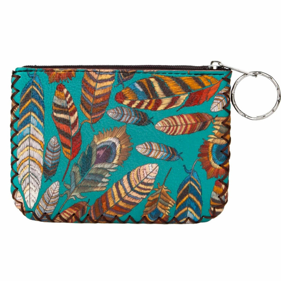 Feather Print Hand-Stitched Coin Purse HB0665 - No. 71