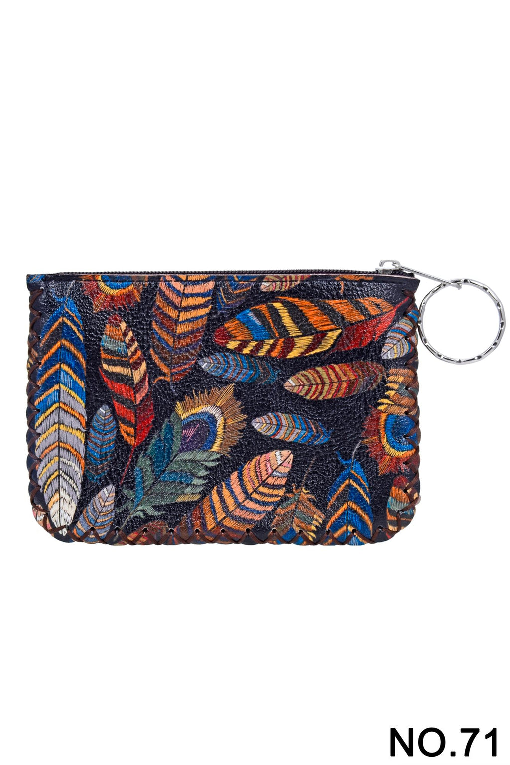 Feather Print Hand Stitch Coin Purse HB0665 - NO.71