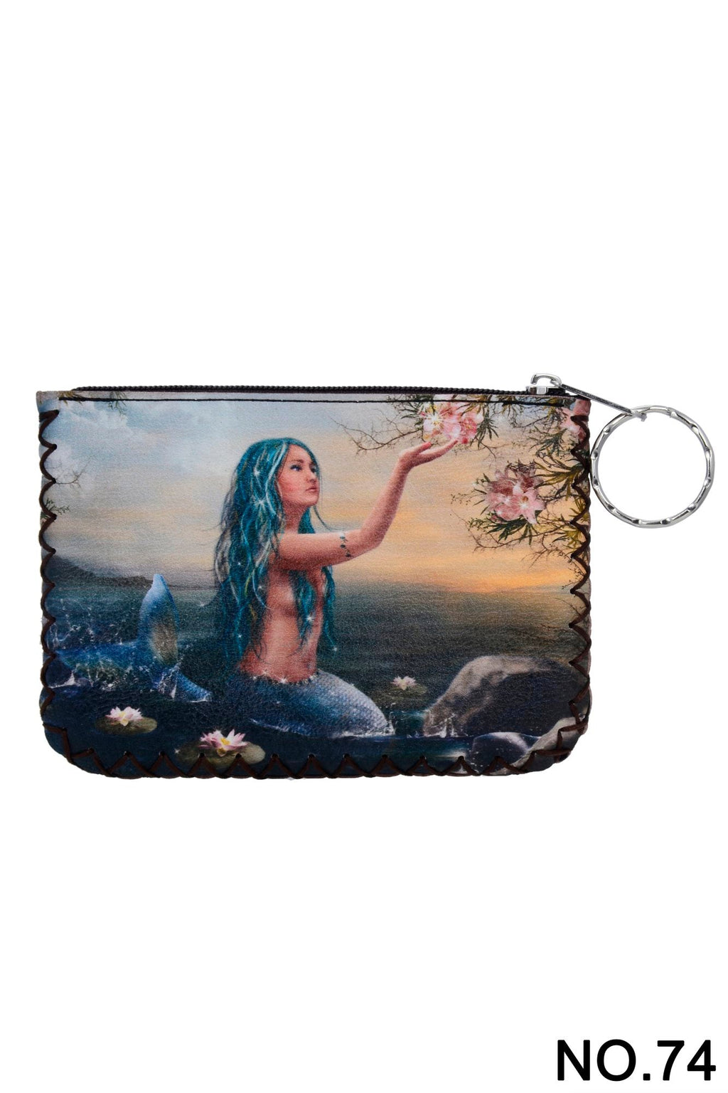 Mermaid Print Hand Stitch Coin Purse HB0665 - NO.74