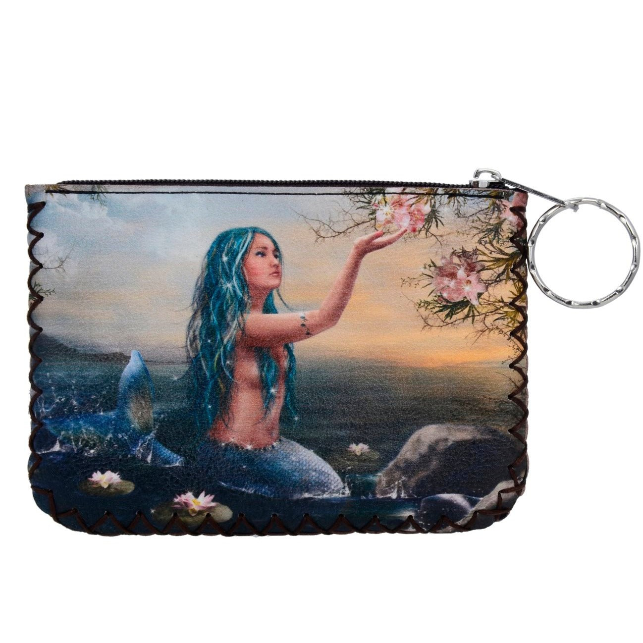 Mermaid Print Hand Stitch Coin Purse HB0665 - NO.74