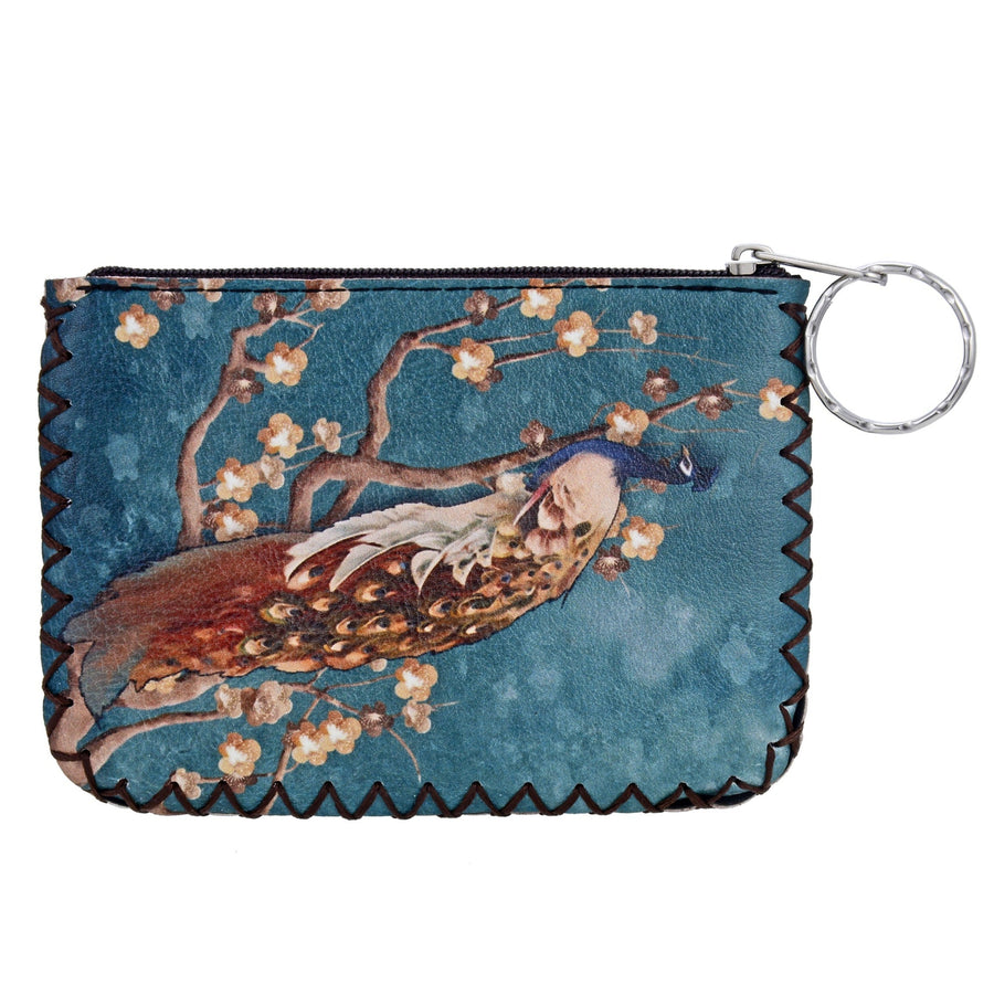 Peacock Print Hand-Stitched Coin Purse HB0665 - No. 79