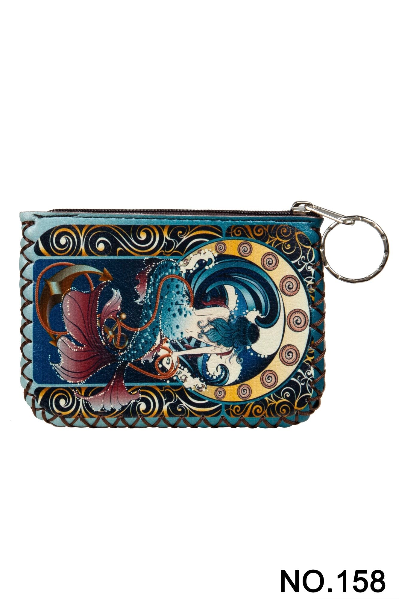 Mermaid Print Hand Stitch Coin Purse HB0665 - NO.158