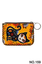 Dia De Los Muertos Cat Print Hand Stitch Coin Purse HB0665 - NO.159