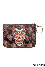 Floral Skull Print Hand Stitch Coin Purse HB0665 - NO.123