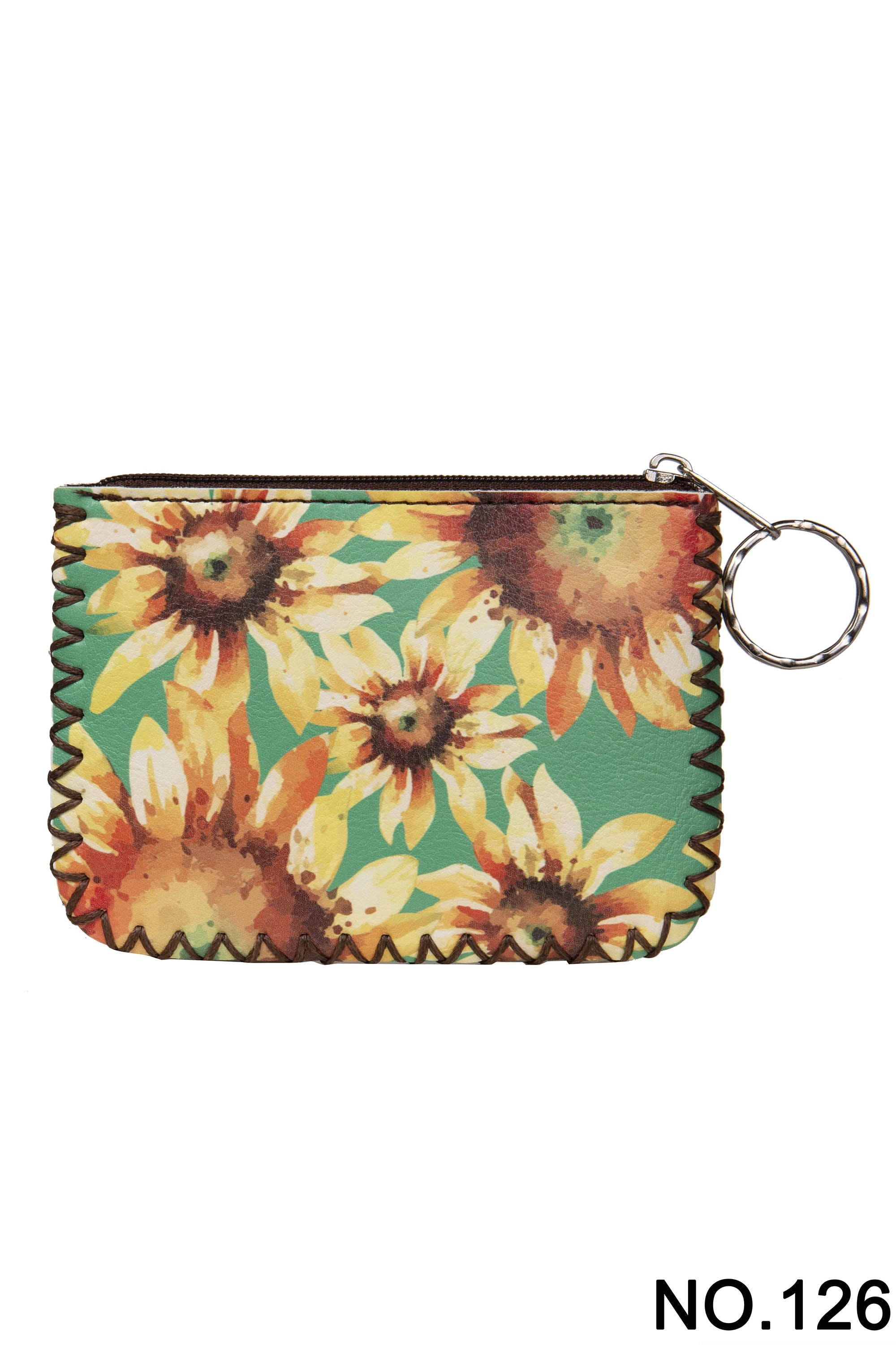 Sunflower Print Hand Stitch Coin Purse HB0665 - NO.126