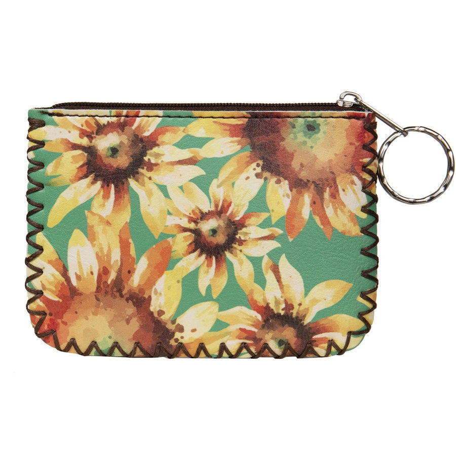 Sunflower Print Hand-Stitched Coin Purse HB0665 - No. 126