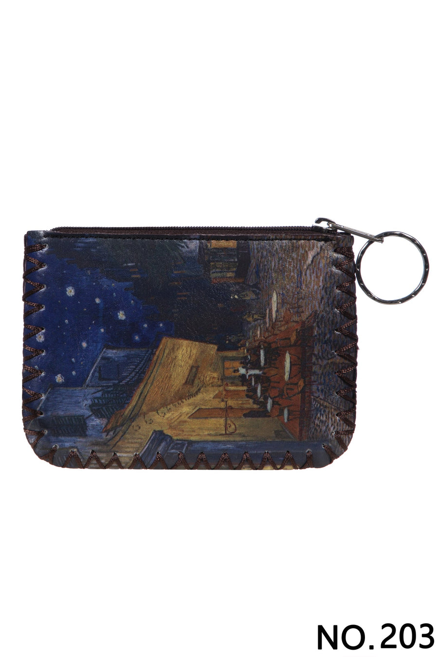 Cafe Terrace At Night Print Hand-Stitched Coin Purse HB0665 - No. 203