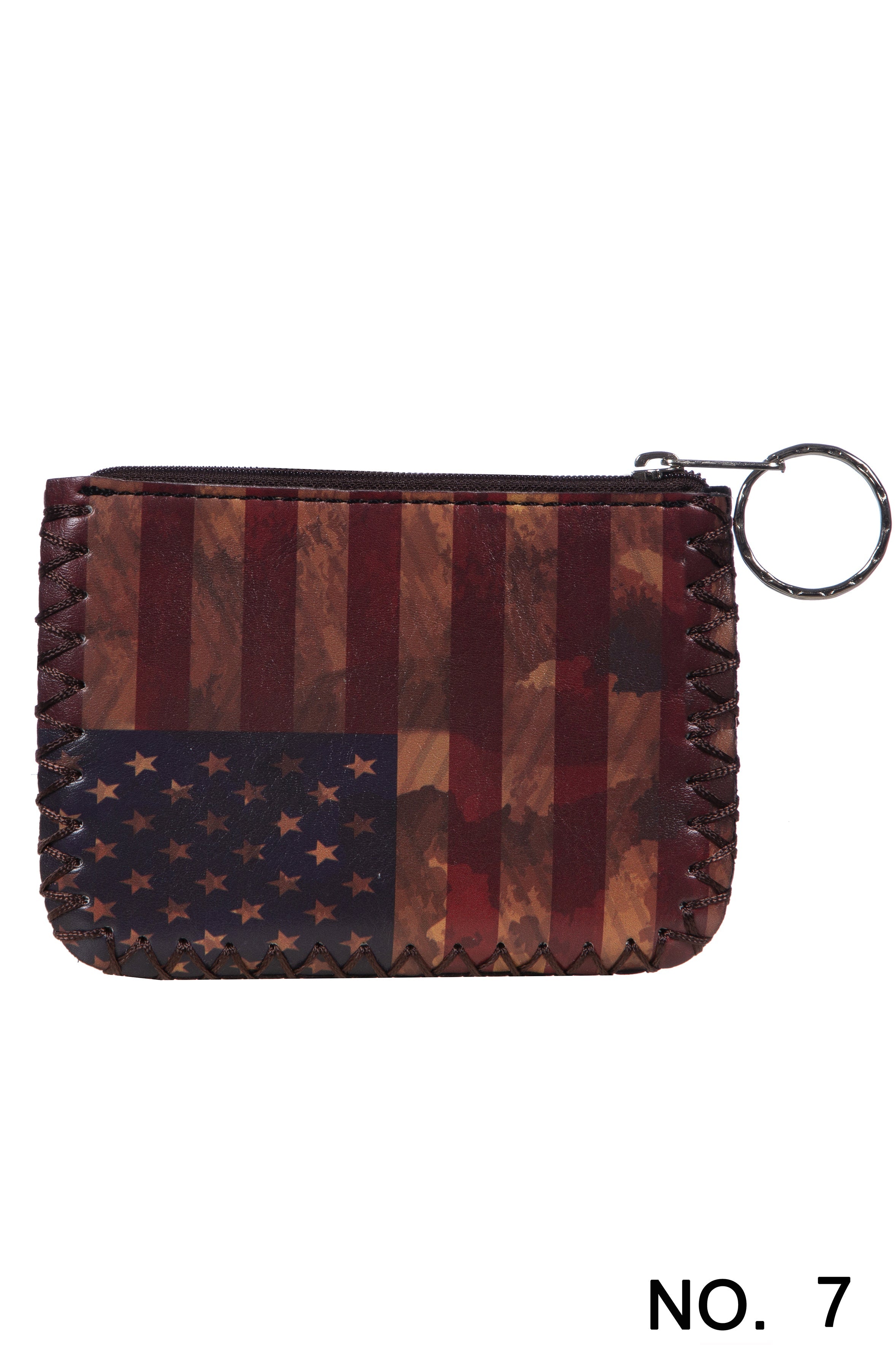 American Flag Print Hand Stitch Coin Purse HB0665-NO.7