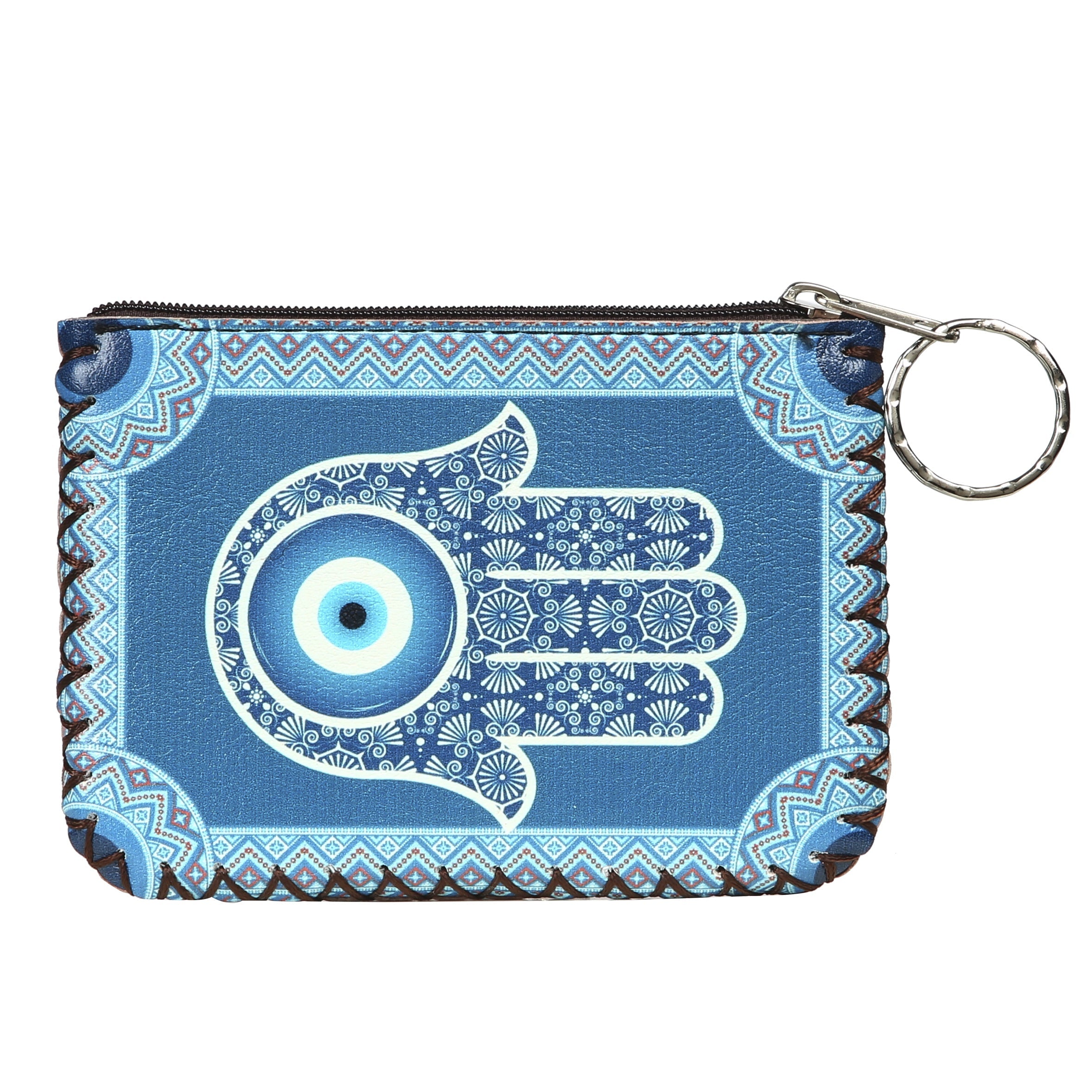 Palm Evil Eye Print Hand Stitch Coin Purse HB0665 - NO.128