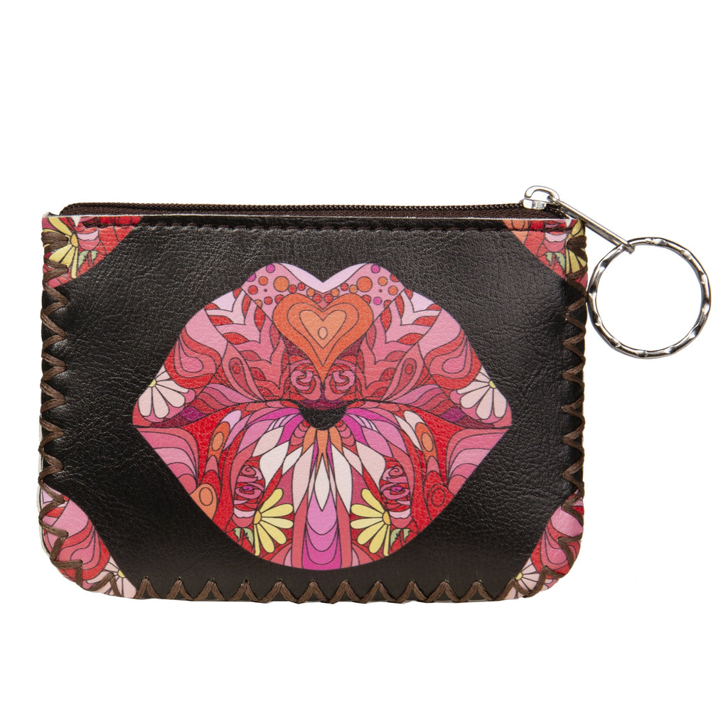 Floral Lip Print Hand Stitch Coin Purse HB0665 - NO.132