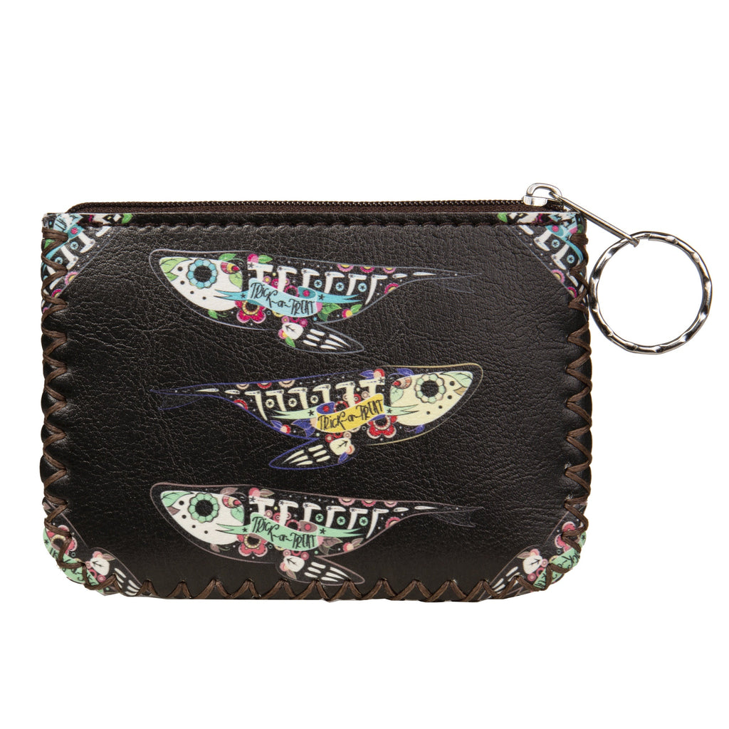Salmon Fish Print Hand Stitch Coin Purse HB0665 - NO.134