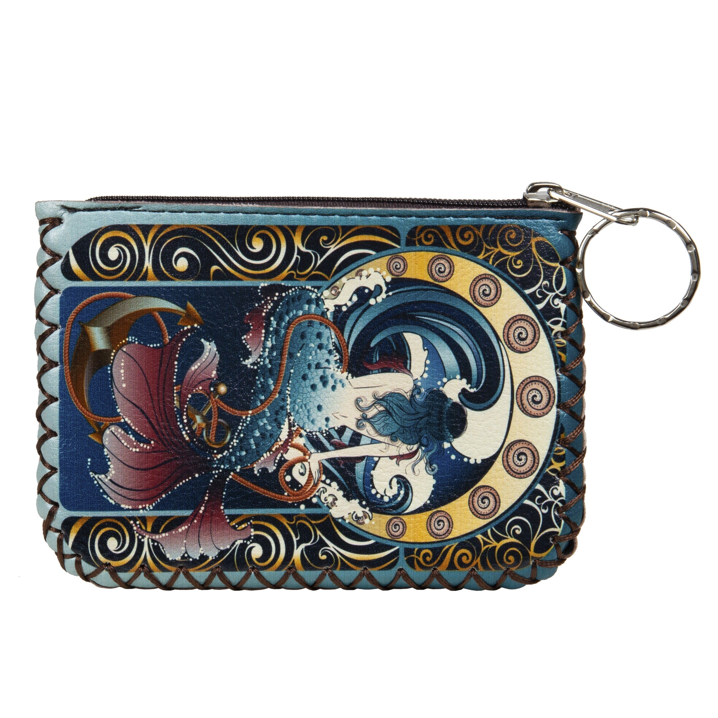 Mermaid Print Hand Stitch Coin Purse HB0665 - NO.158