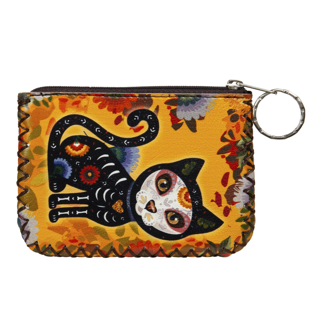 Dia De Los Muertos Cat Print Hand Stitch Coin Purse HB0665 - NO.159