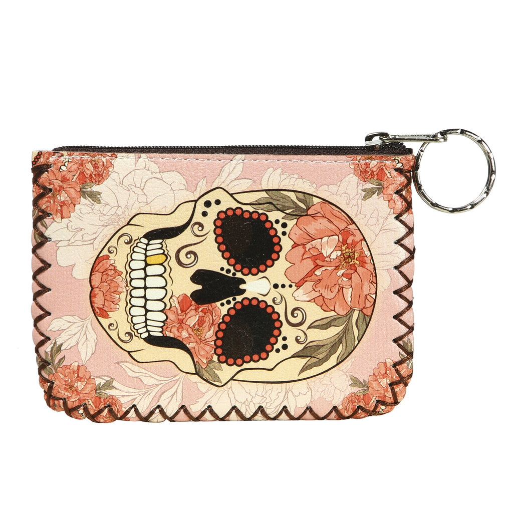 Floral Skull Print Hand Stitch Coin Purse HB0665 - NO.160