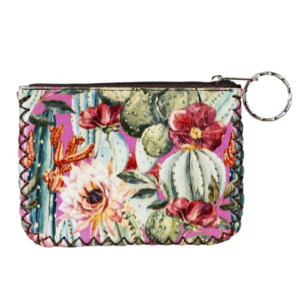Floral Cactus Print Hand Stitch Coin Purse HB0665 - NO.170
