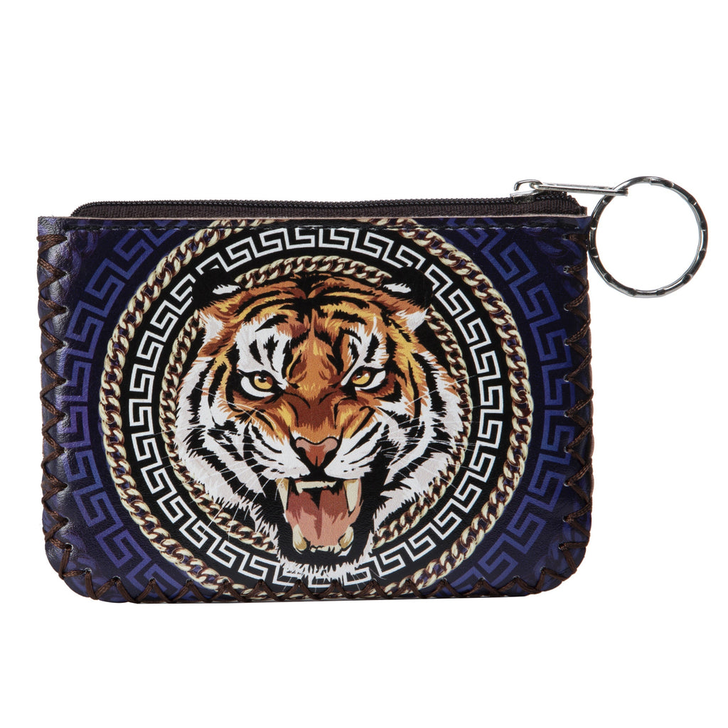 Tiger Head Print Hand Stitch Coin Purse HB0665 - NO.186