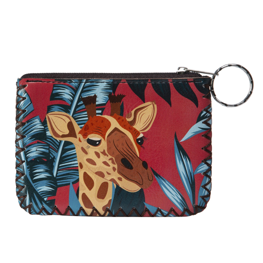 Floral Giraffe Print Hand Stitch Coin Purse HB0665 - NO.188