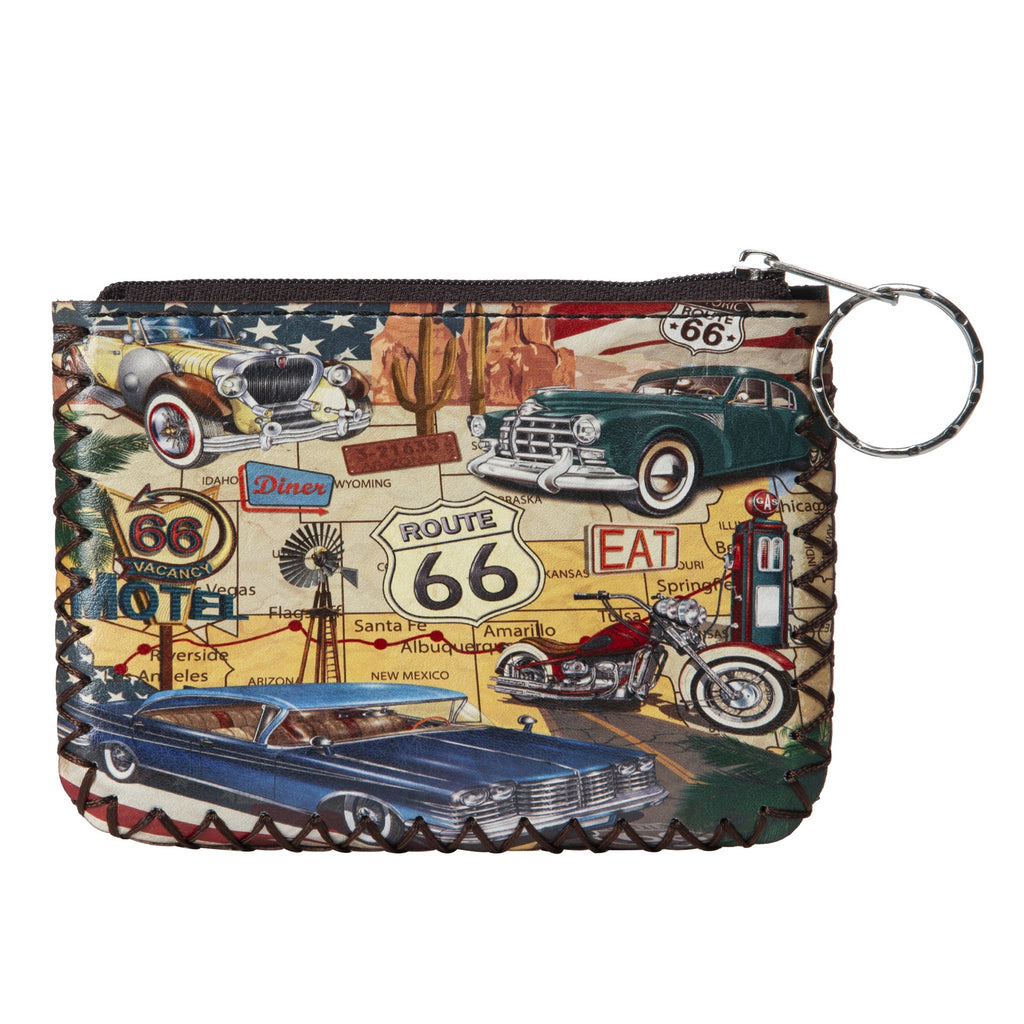 Vintage Route 66 Print Hand Stitch Coin Purse HB0665 - NO.190
