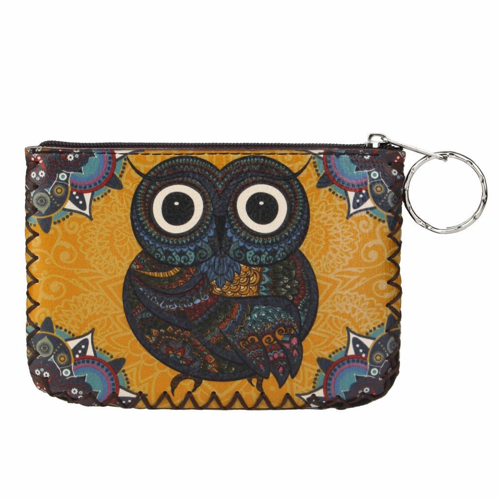 Owl Print Hand Stitch Coin Purse HB0665 - NO.38
