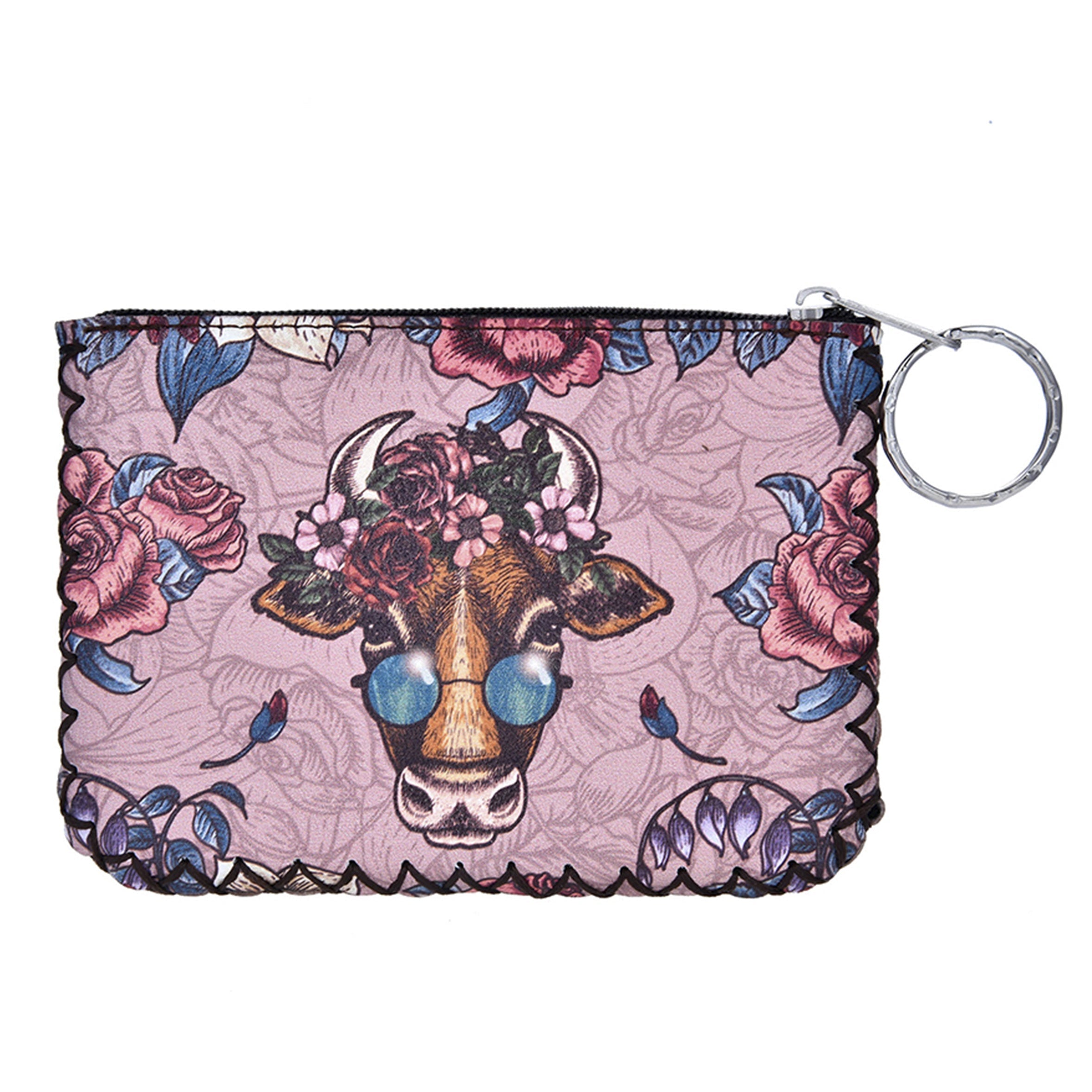 Floral Ox Print Hand Stitch Coin Purse HB0665 - NO.42