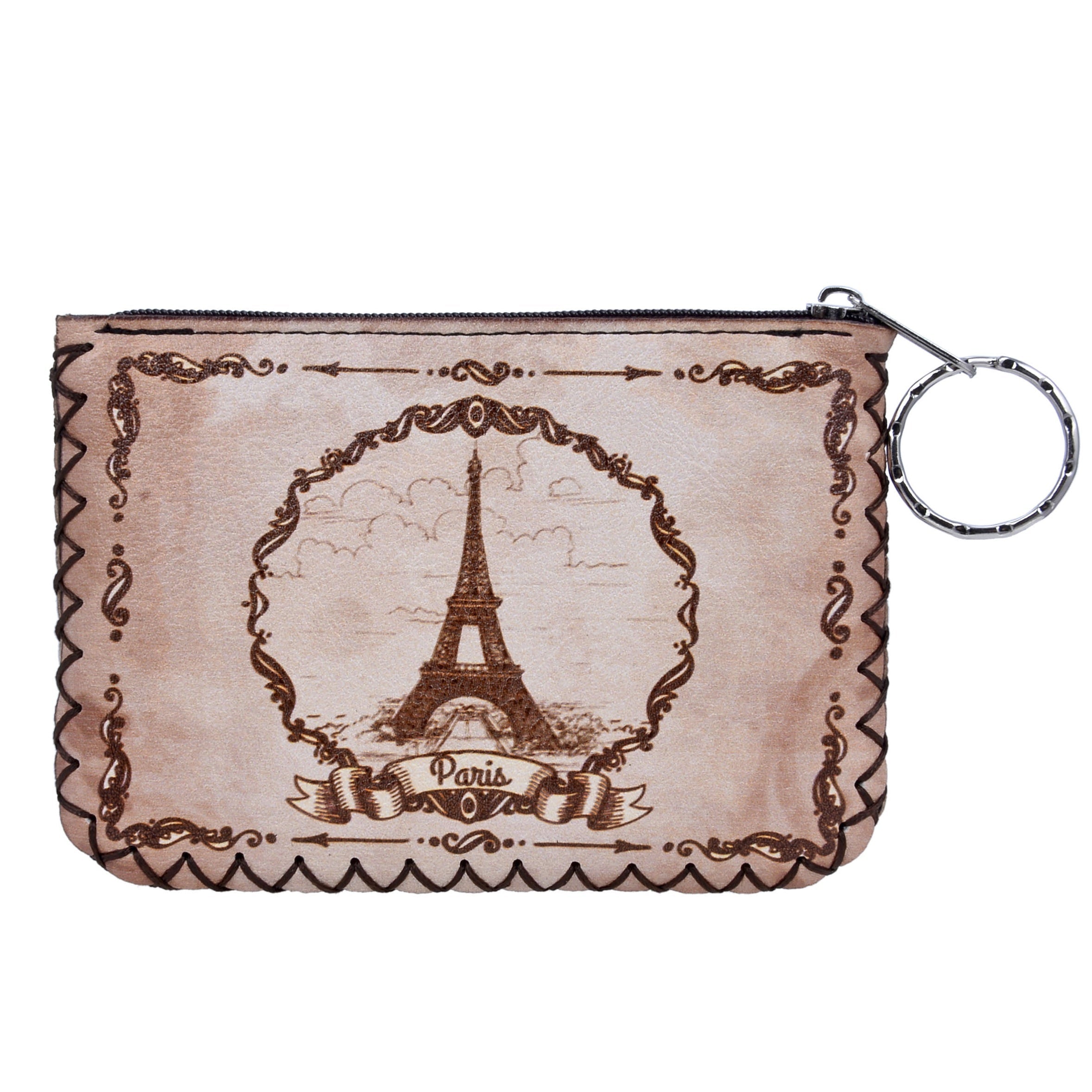 Eiffel Tower Print Hand Stitch Coin Purse HB0665 - NO.47