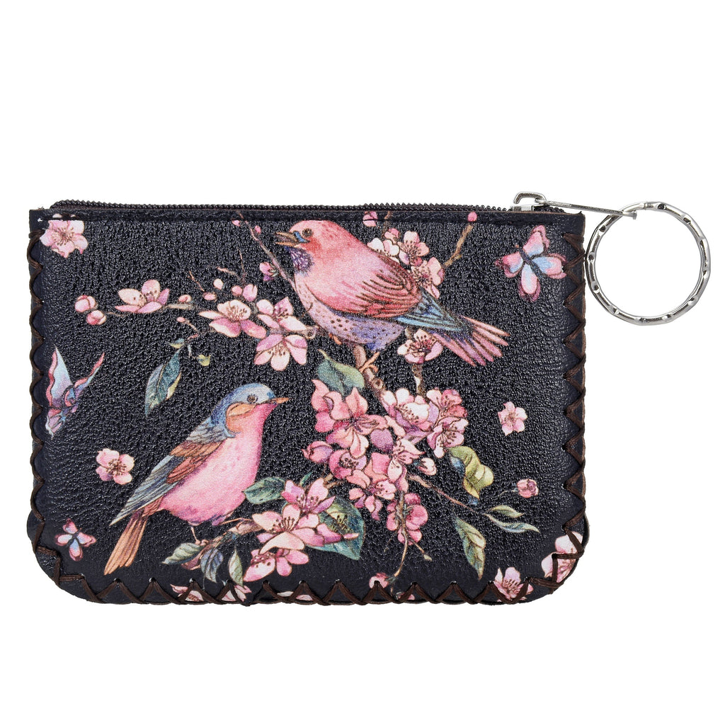 Cuckoo Birds Print Hand Stitch Coin Purse HB0665 - NO.60