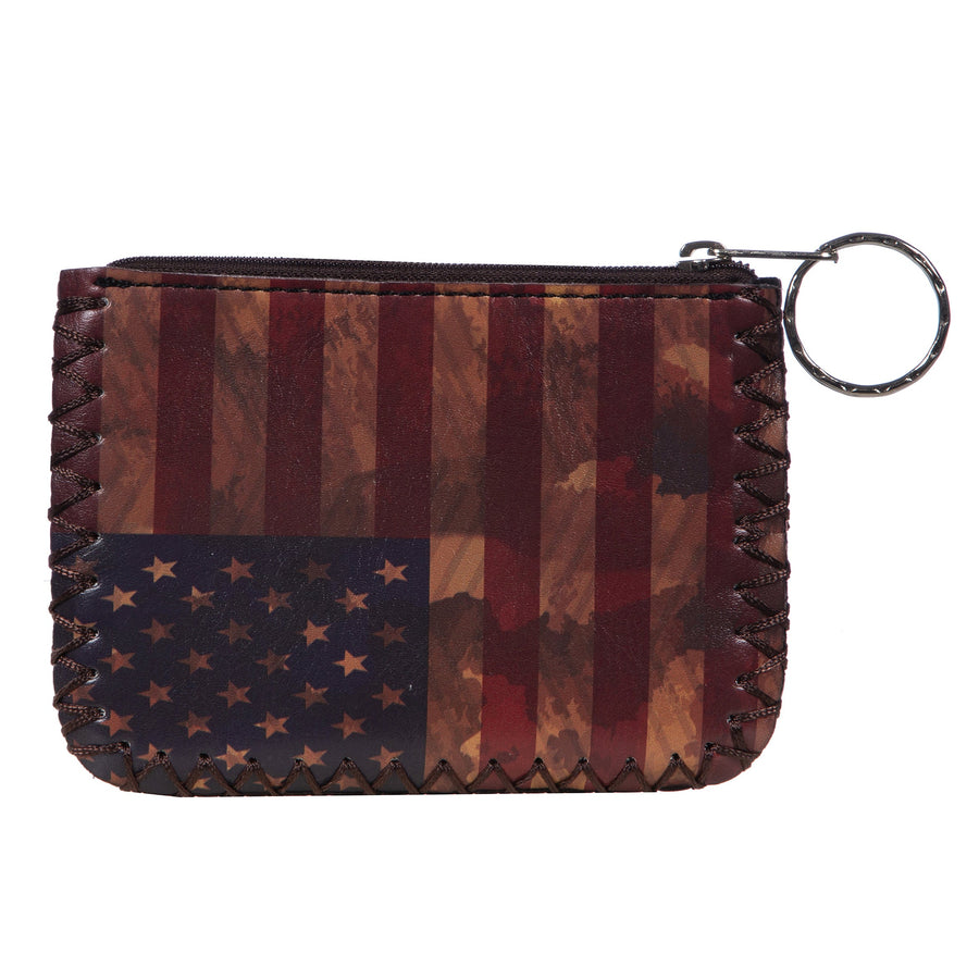 American Flag Print Hand-Stitched Coin Purse HB0665 - No. 7