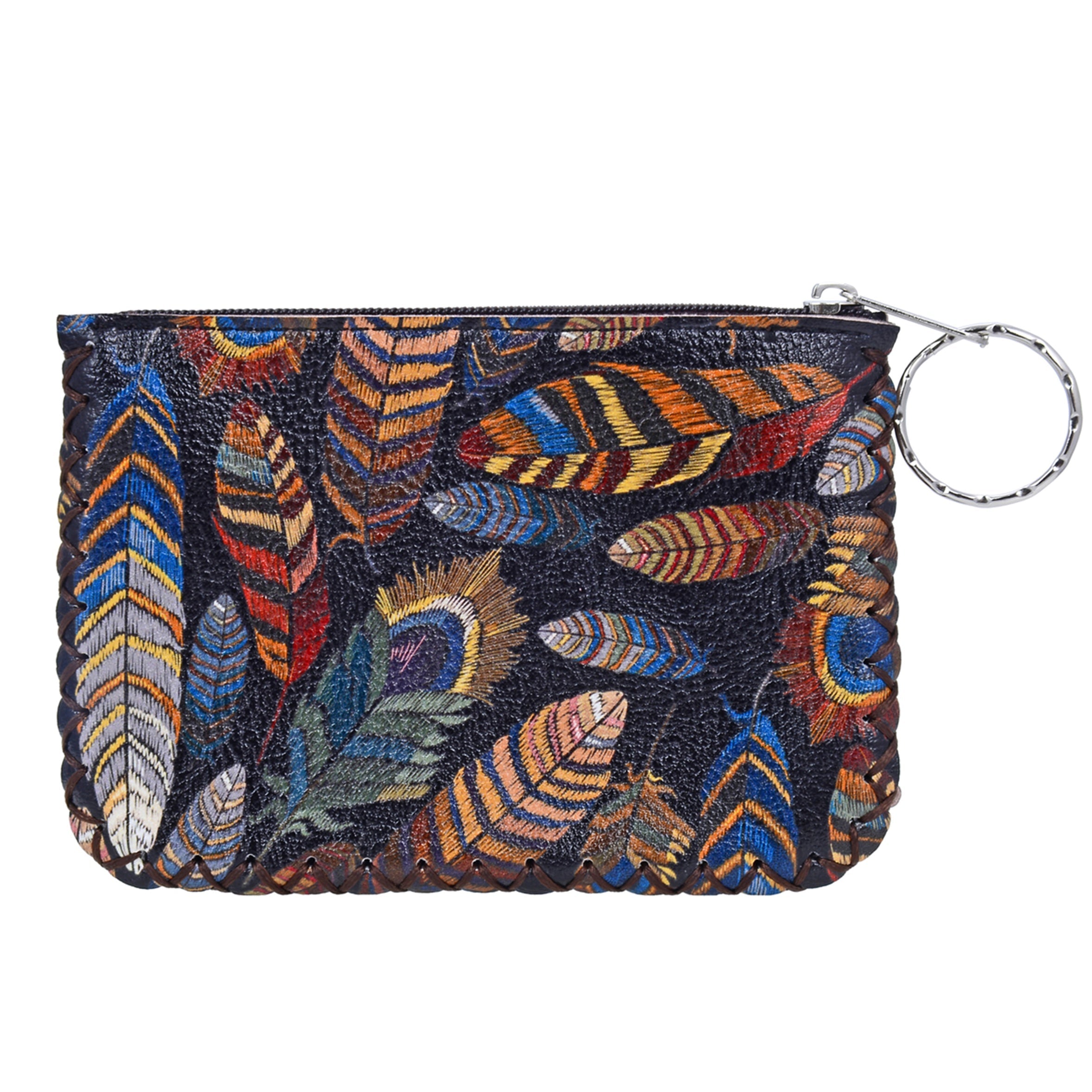 Feather Print Hand Stitch Coin Purse HB0665 - NO.71