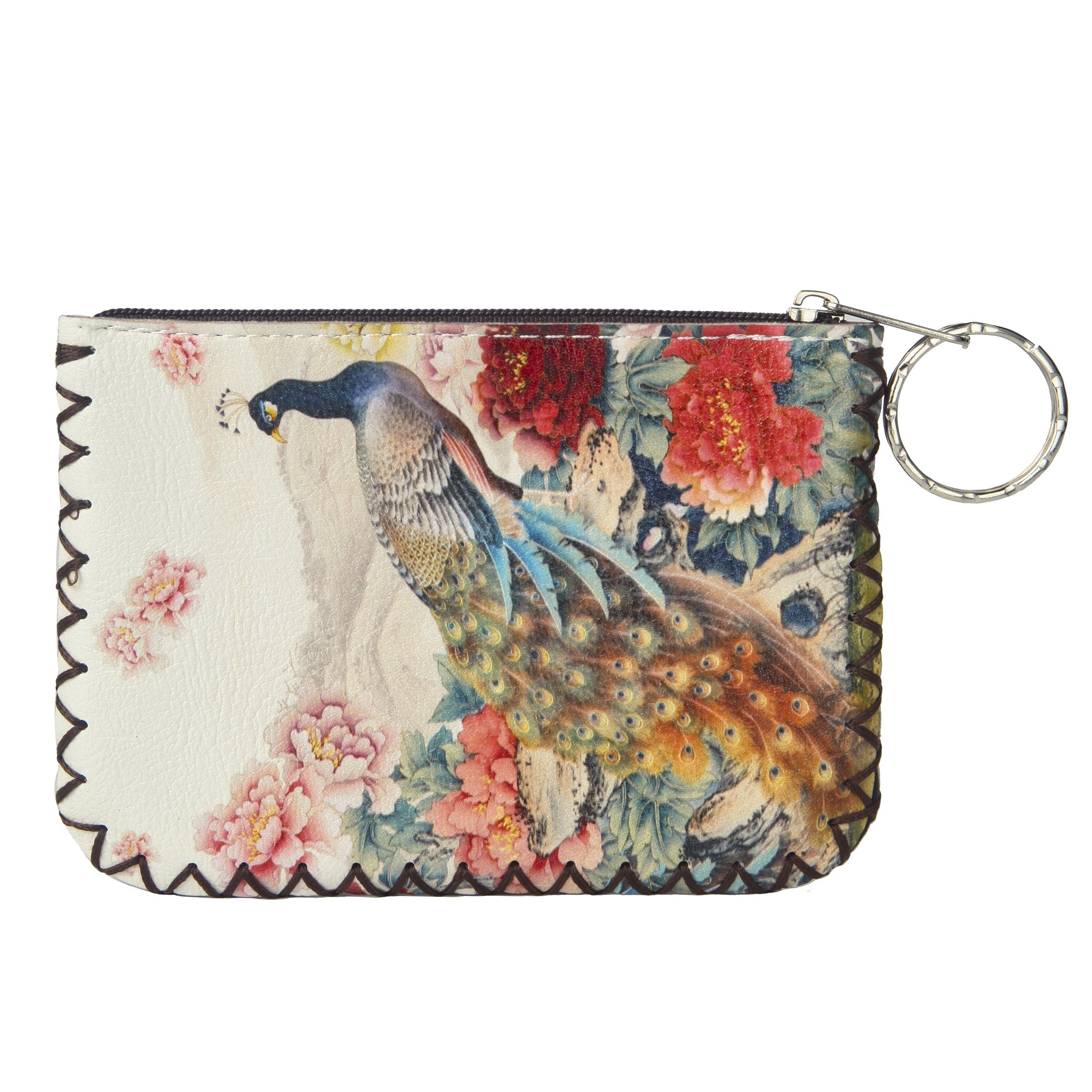 Peacock Print Hand Stitch Coin Purse HB0665 - NO.88