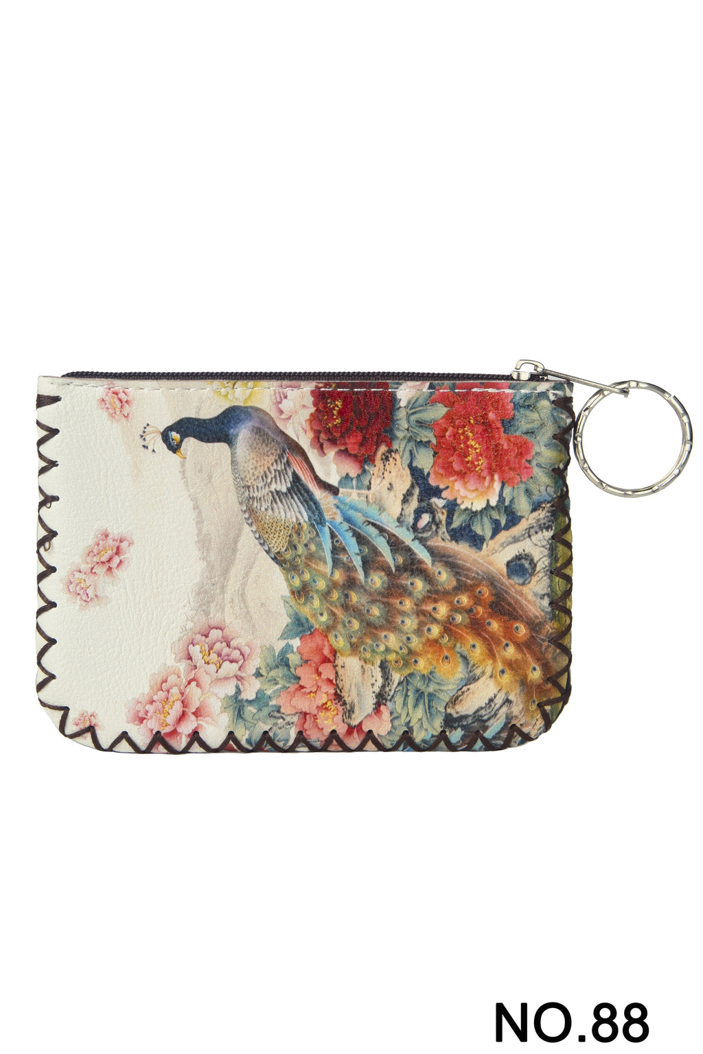 Peacock Print Hand Stitch Coin Purse HB0665 - NO.88