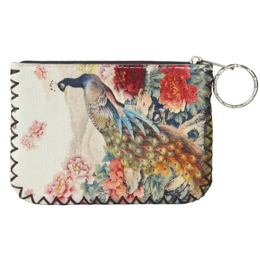 Peacock Print Hand-Stitched Coin Purse HB0665 - No. 88