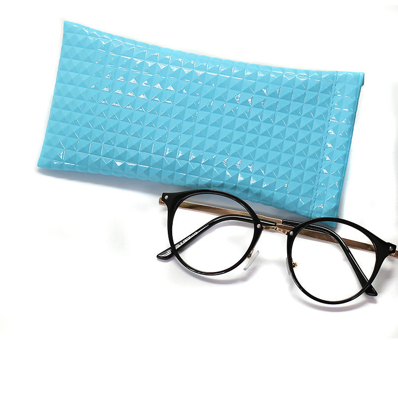 Diamond Grid Pattern Glasses PU Protecting Case HB2695
