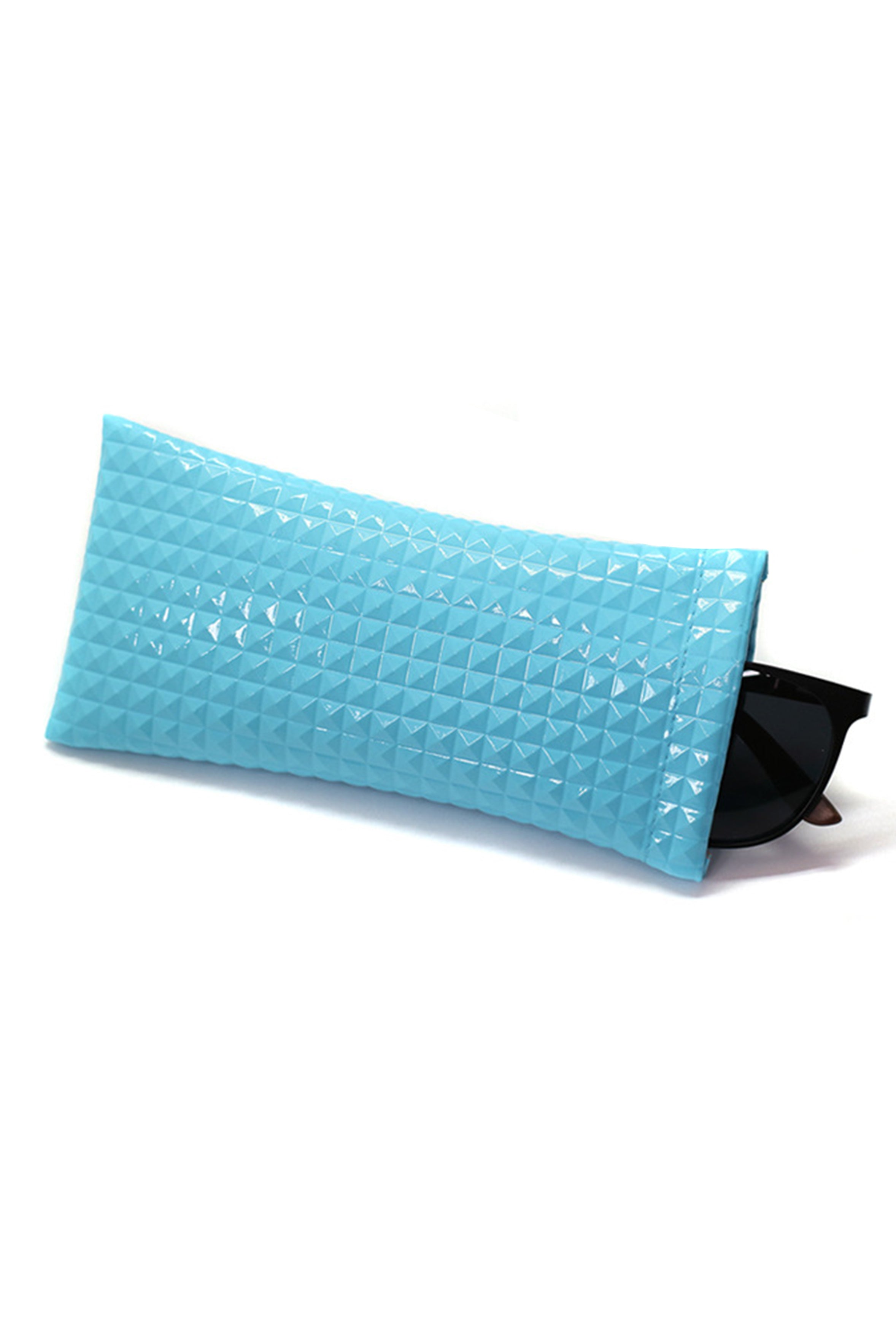 Diamond Grid Pattern Glasses PU Protecting Case HB2695