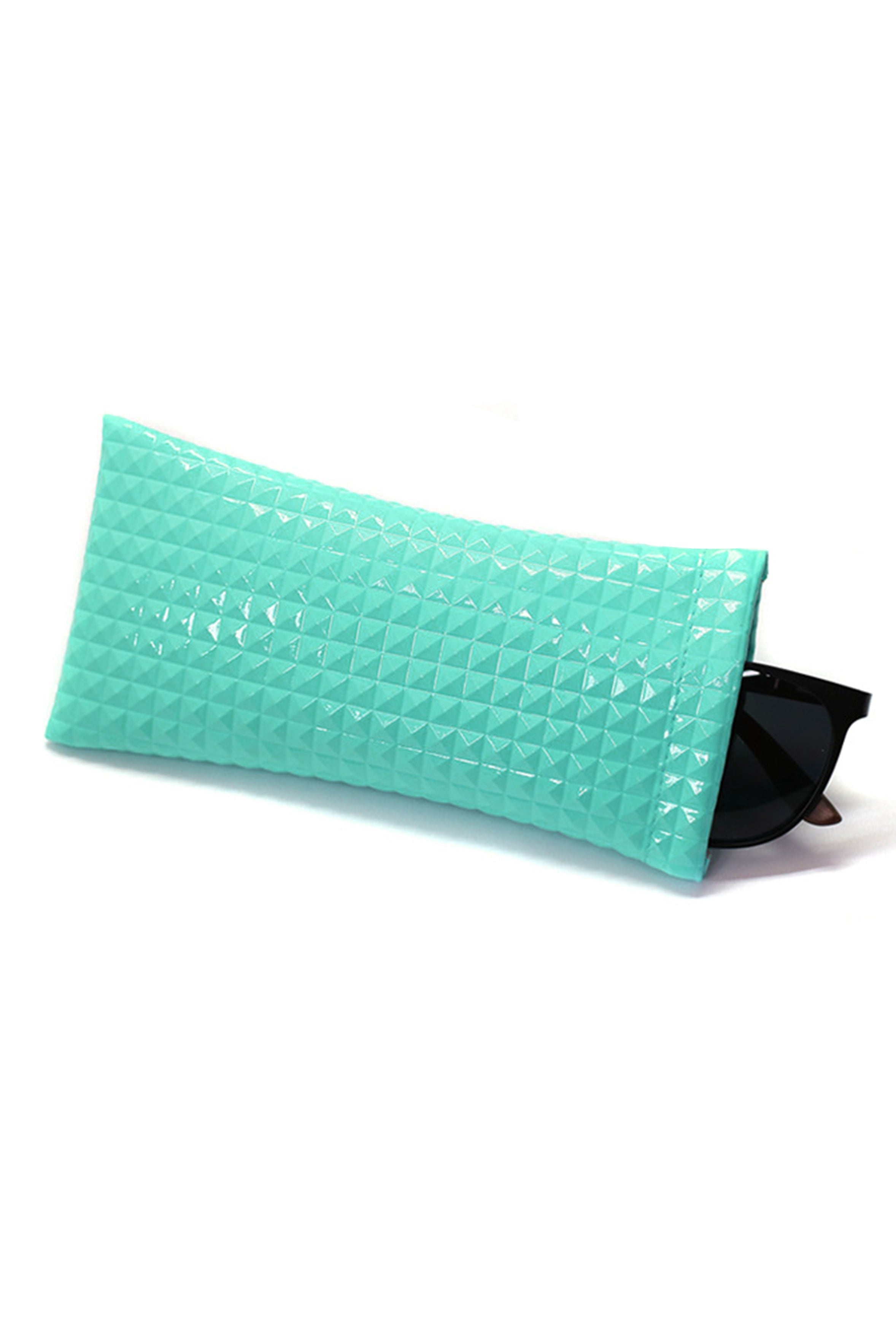Diamond Grid Pattern Glasses PU Protecting Case HB2695