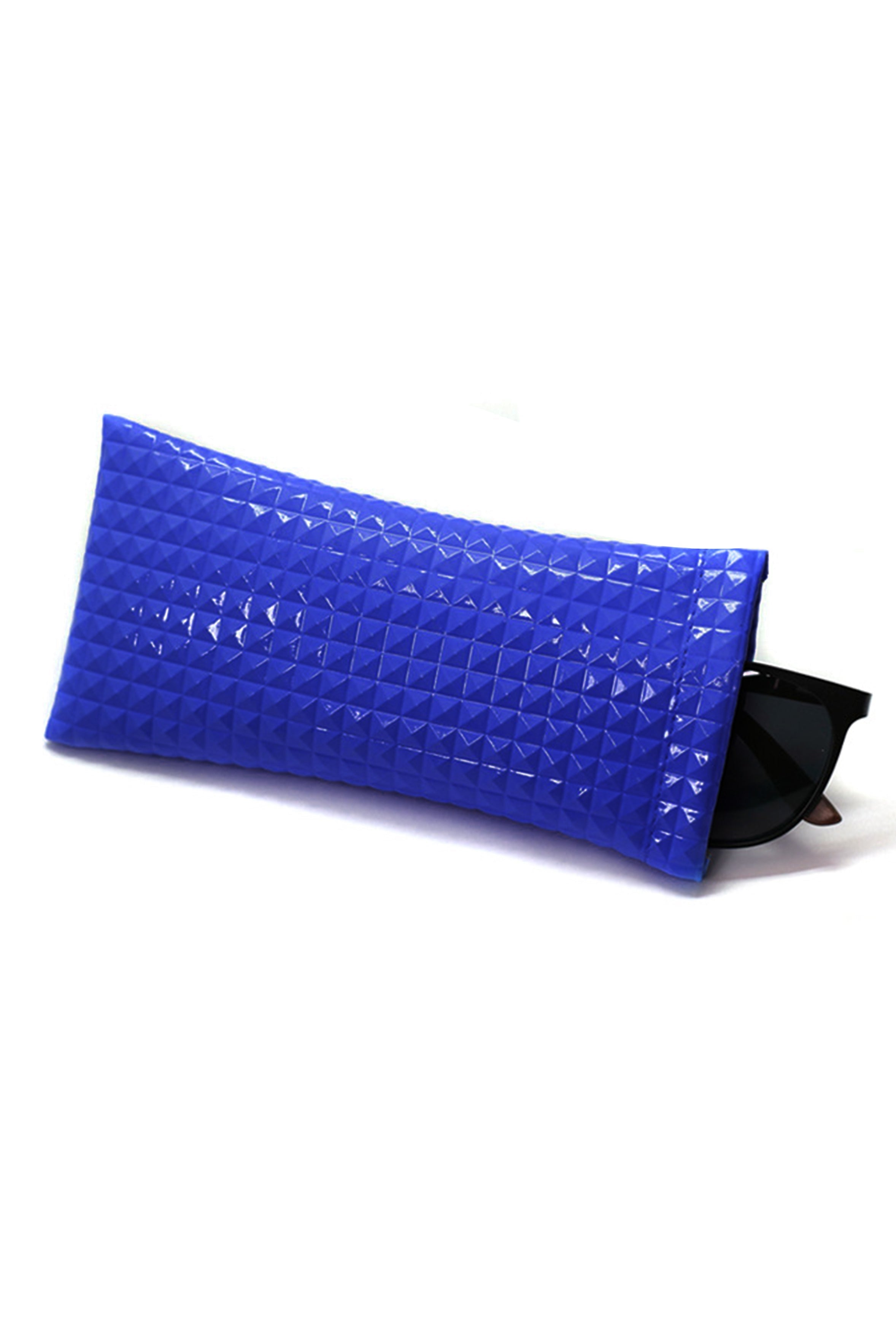 Diamond Grid Pattern Glasses PU Protecting Case HB2695