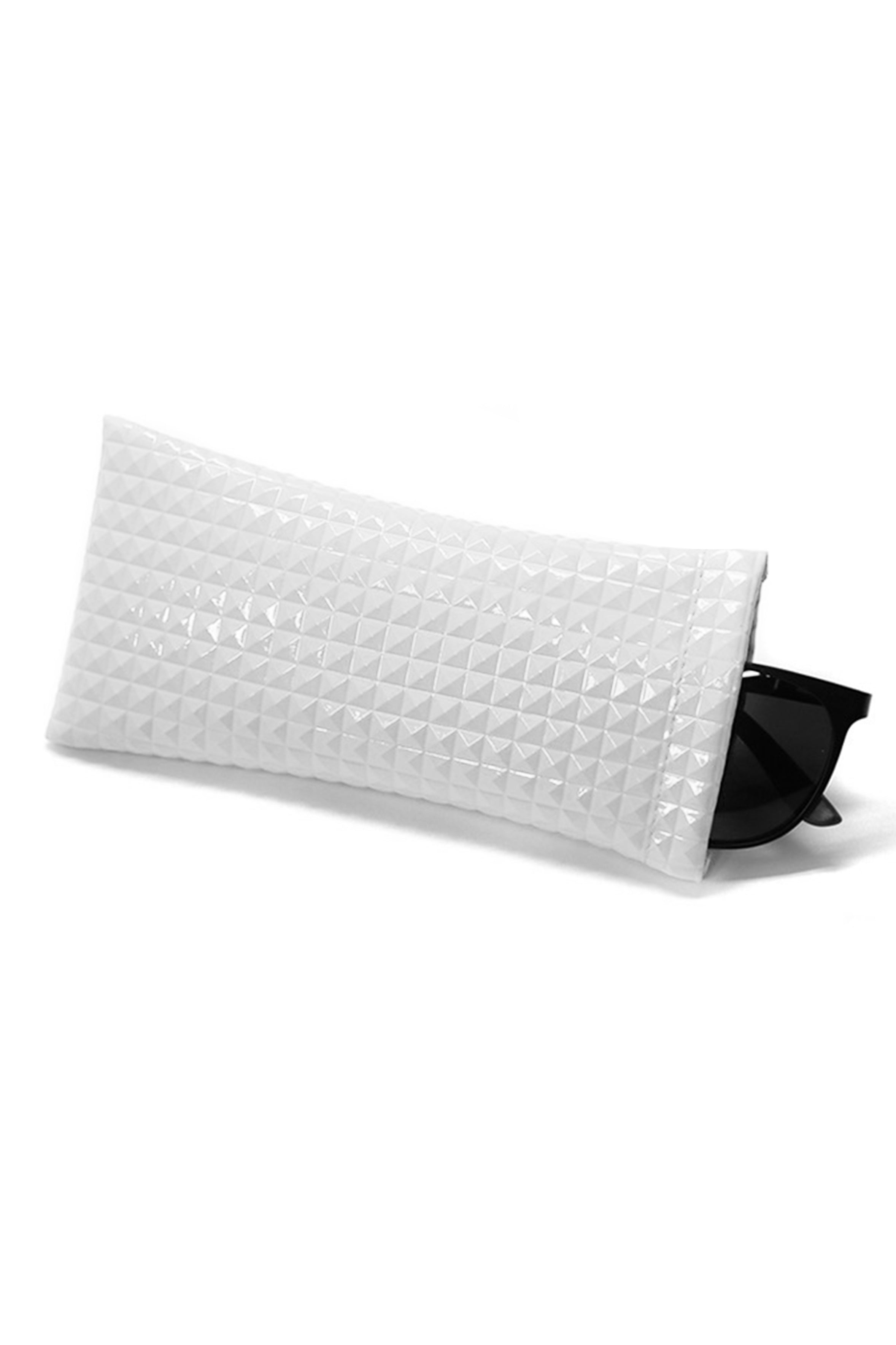Diamond Grid Pattern Glasses PU Protecting Case HB2695