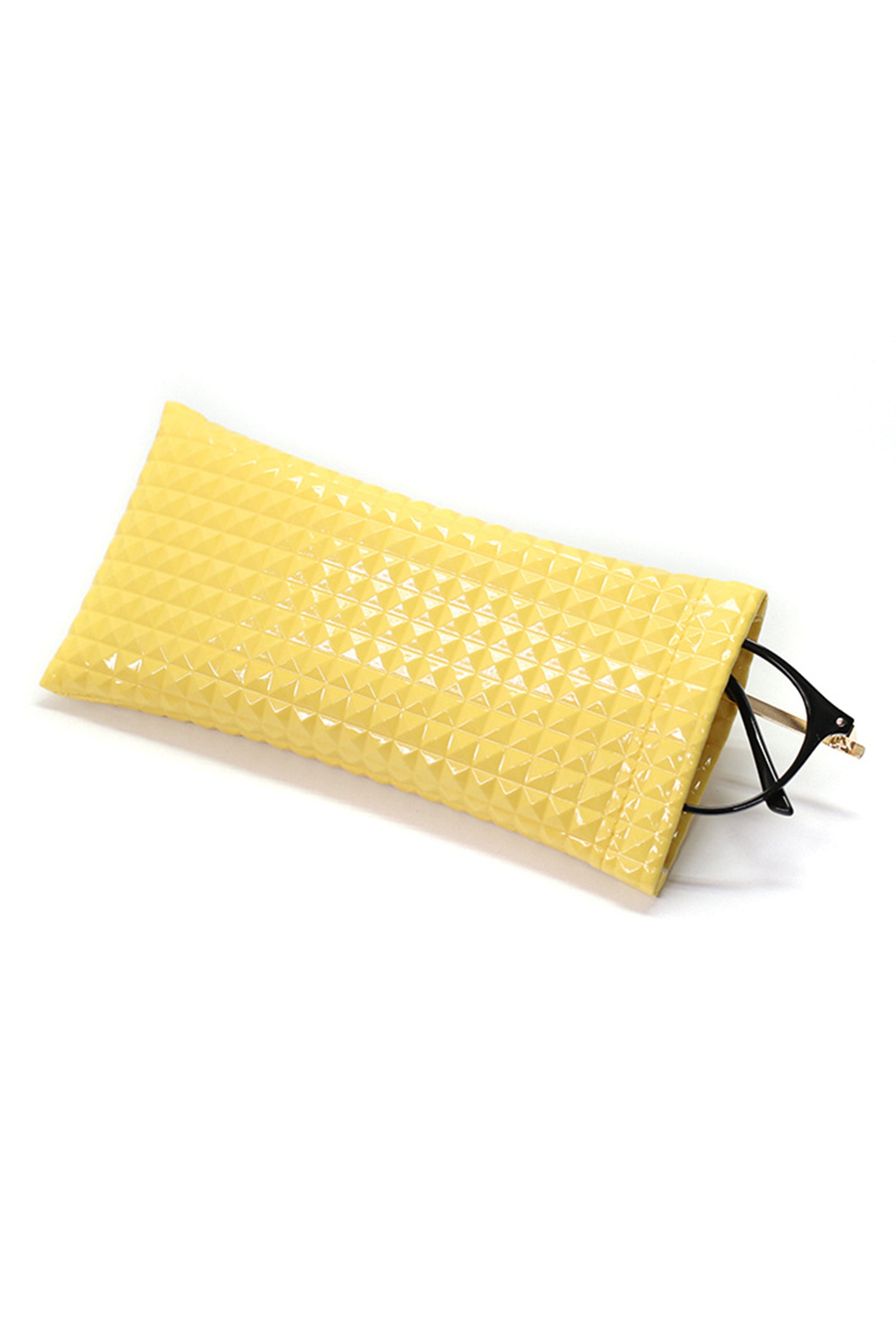 Diamond Grid Pattern Glasses PU Protecting Case HB2695