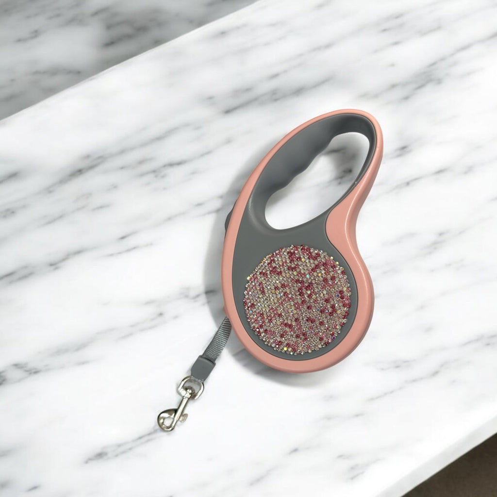 Ceramic Rhinestone Retractable Leash CR0004