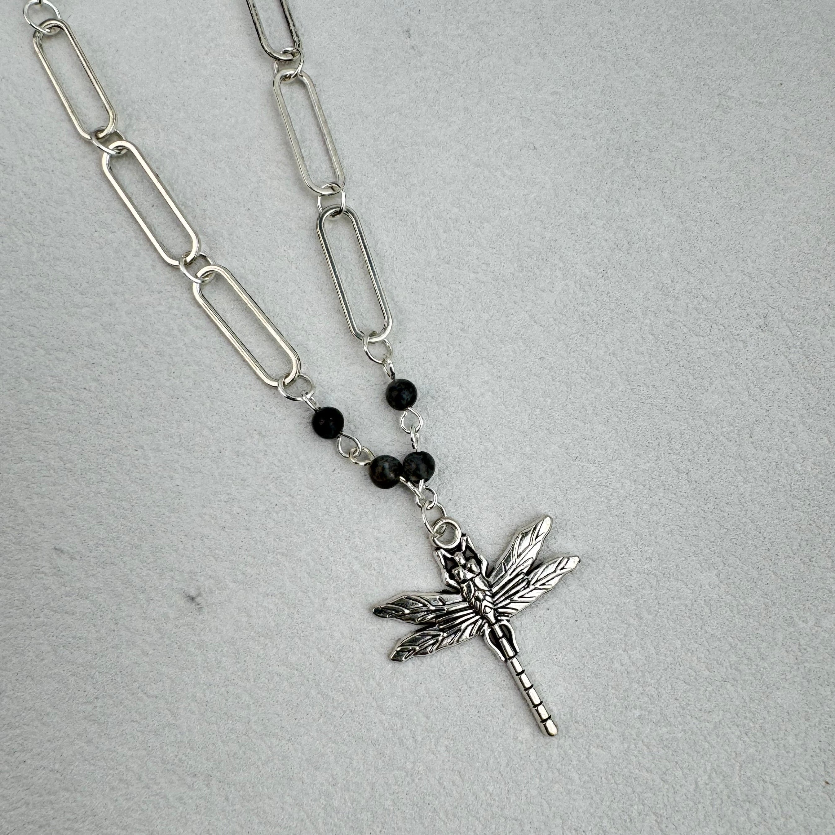 Multi Layer Black Labradorite Necklace N5547