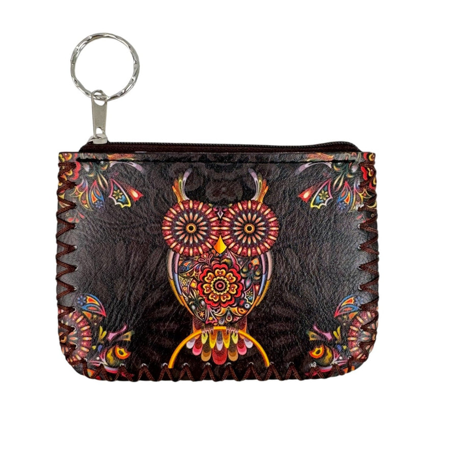 Owl Print Hand-Stitched Coin Purse HB0665 - No. 70