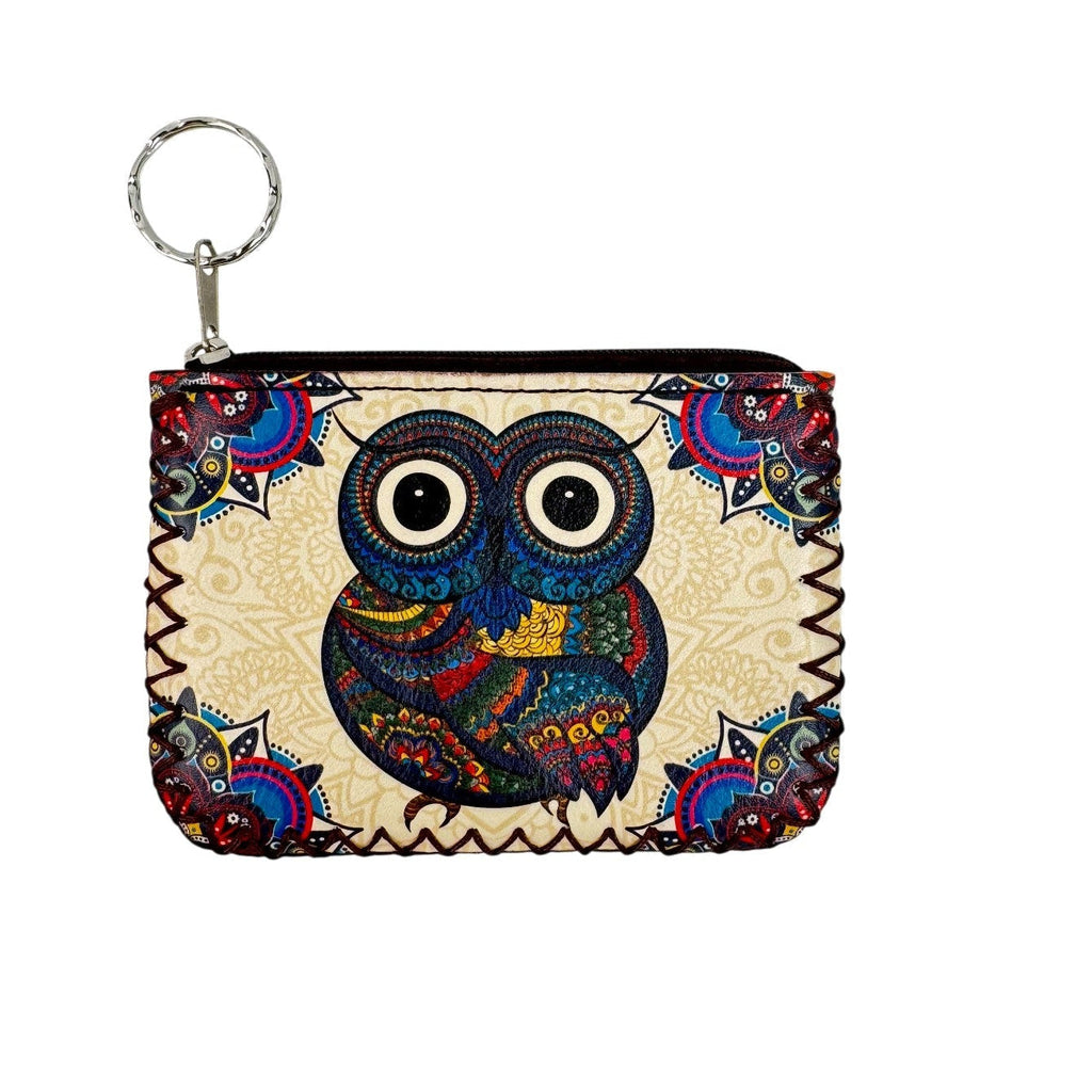 Owl Print Hand Stitch Coin Purse HB0665 - NO.38